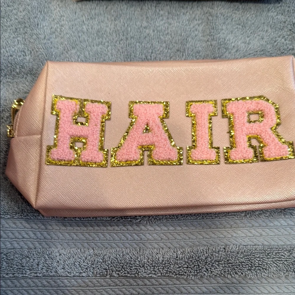 Pastel Lettered Makeup Bag - Pink, Lavender, Cream, Blue, Rose
